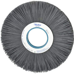 Weiler - 12" OD, 3-1/4" Arbor Hole, Crimped Nylon Wheel Brush - 1" Face Width, 3-5/16" Trim Length, 0.04" Filament Diam, 1,800 RPM - Caliber Tooling