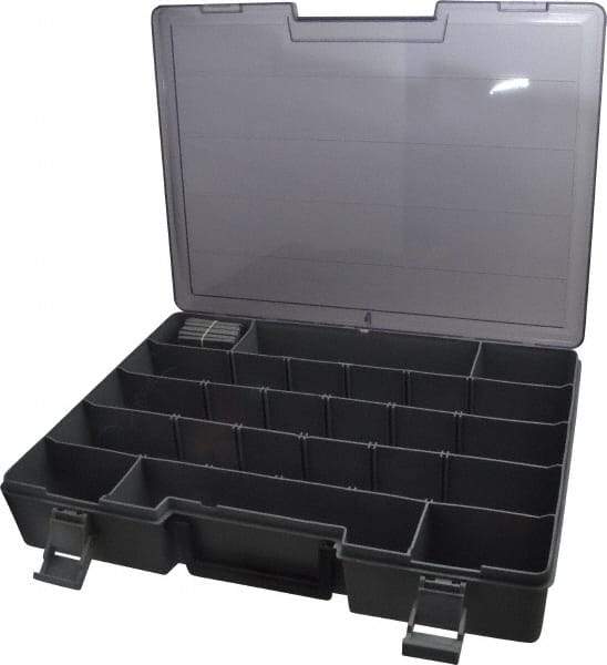 Flambeau - 15-1/2" Wide x 2-1/2" High x 11-3/4" Deep, Small Parts Storage Box - Copolymer Frame, 9 to 24 Compartments - Caliber Tooling