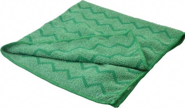 Rubbermaid - Dry Microfiber Wipes - 20" x 20" Sheet Size, Green - Caliber Tooling