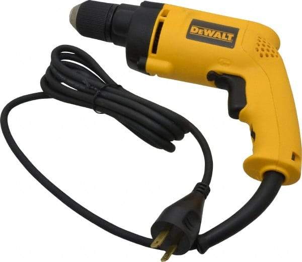 DeWALT - 3/8" Keyless Chuck, 1,200 RPM, Pistol Grip Handle Electric Drill - 6.7 Amps, 120 Volts, Reversible - Caliber Tooling