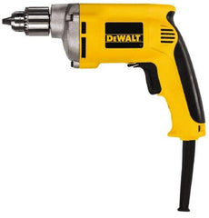 DeWALT - 1/4" Keyed Chuck, 4,000 RPM, Pistol Grip Handle Electric Drill - 6.7 Amps, 110 Volts, Reversible, Includes Chuck Key with Holder - Caliber Tooling