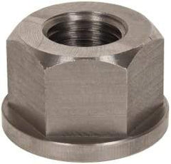 Gibraltar - 1-8, 2" Flange Diam, 1-1/4" High, 1-5/8" Across Flats, Flange Nut - Grade 303 Stainless Steel, 1/4" Flange Height - Caliber Tooling