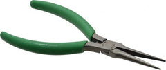 Xcelite - 5-1/2" OAL, 1-11/16" Jaw Length x 15/32" Jaw Width, Long Nose Pliers - Serrated Jaw, Slim Line Head, ESD Cushion Handles, with Spring - Caliber Tooling