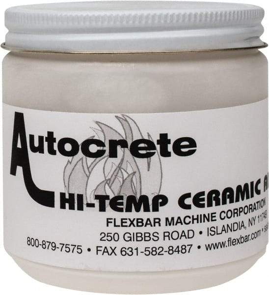 Flexbar - 1 Lb Jar White Ceramic Filler/Repair Caulk - 3000°F Max Operating Temp, 24 hr Full Cure Time - Caliber Tooling