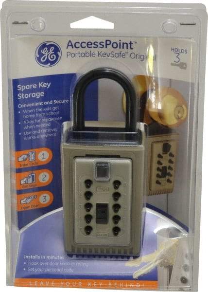 Supra - Push Button Combination, Portable Key Safe - Brass Finish - Caliber Tooling