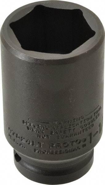 Proto - 3/4" Drive 1-1/2" Deep Thin Wall Impact Socket - 6 Points, 3-1/2" OAL - Caliber Tooling