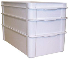 MFG Tray - 225 Lb Load Capacity White Fiberglass Tote Container - Stacking, 23.4" Long x 12" Wide x 4.4" High - Caliber Tooling