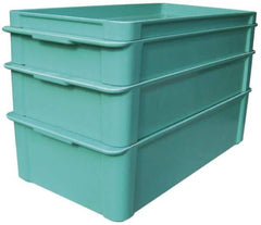 MFG Tray - 300 Lb Load Capacity Green Fiberglass Tote Container - Stacking, 23.4" Long x 12" Wide x 6" High - Caliber Tooling