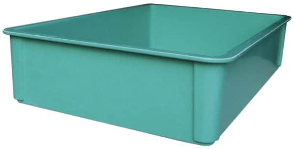 MFG Tray - 400 Lb Load Capacity Green Fiberglass Tote Container - Stacking, 25.8" Long x 17.8" Wide x 6" High - Caliber Tooling