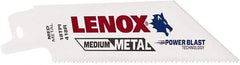 Lenox - 4" Long x 3/4" Thick, Bi-Metal Reciprocating Saw Blade - Tapered Profile, 18 TPI, Toothed Edge, Universal Shank - Caliber Tooling