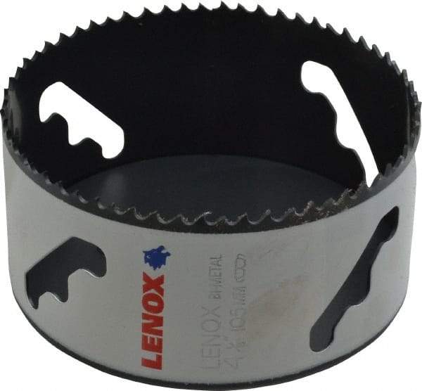 Lenox - 4-1/8" Diam, 1-1/2" Cutting Depth, Hole Saw - Bi-Metal Saw, Toothed Edge - Caliber Tooling