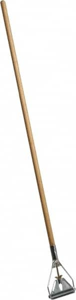 PRO-SOURCE - 54" Wood Quick Connect Mop Handle - Metal Connector, Use with Wet Mops - Caliber Tooling