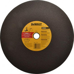 DeWALT - 14" Aluminum Oxide Cutoff Wheel - 7/64" Thick, 1" Arbor, 5,000 Max RPM, Use with Stationary Tools - Caliber Tooling