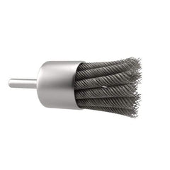 Anderson - 1-1/8" Brush Diam, Knotted, End Brush - 1/4" Diam Shank, 22,000 Max RPM - Caliber Tooling