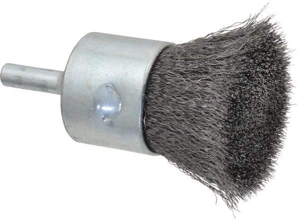 Anderson - 1" Brush Diam, Crimped, End Brush - 1/4" Diam Shank, 22,000 Max RPM - Caliber Tooling