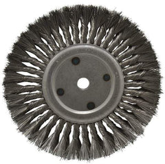 Anderson - 10" OD, 3/4" Arbor Hole, Knotted Steel Wheel Brush - 11/16" Face Width, 2-1/4" Trim Length, 0.016" Filament Diam, 4,500 RPM - Caliber Tooling