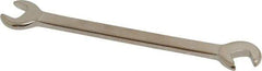 Proto - 1/4" x 7/32" Standard Ignition Open End Wrench - 3" OAL, Double End, Satin Finish, 15° & 60° Head Angle - Caliber Tooling