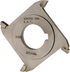 Made in USA - 3" Diam x 1/4" Width of Cut, 4 Teeth, Carbide Tipped Side Milling Cutter - Straight Teeth, Uncoated - Caliber Tooling