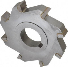 Made in USA - 4" Diam x 5/8" Width of Cut, 8 Teeth, Carbide Tipped Side Milling Cutter - Straight Teeth, Uncoated - Caliber Tooling