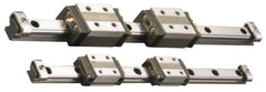 THK - 45mm Block L x 27mm W x 16.9mm H, 15mm Transverse Hole Spcg, 15mm Lateral Hole Spcg, 4-Way Compact HSR Assembly - M4x4.5 Block Hole, 670mm Rail L x 12mm W x 11mm H, 20mm Assembly H, 7.5mm Overhang - Caliber Tooling