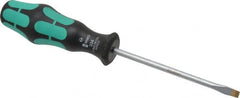 Wera - 198mm OAL Standard Slotted Screwdriver - Round Shank, Ergonomic Handle - Caliber Tooling