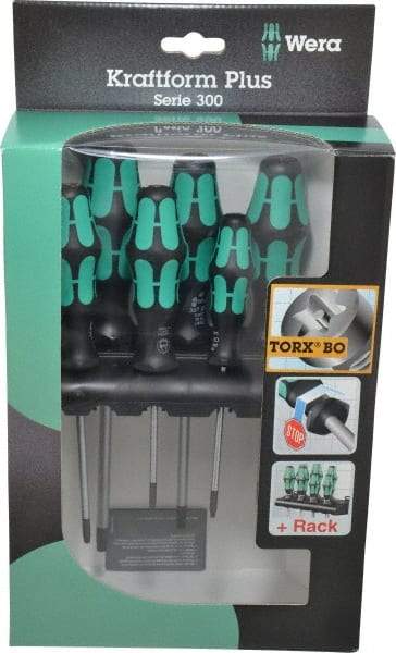 Wera - 6 Piece T10 to T40 Micro Handle Torx Driver Set - T10, T15, T20, T25, T30, T40 - Caliber Tooling