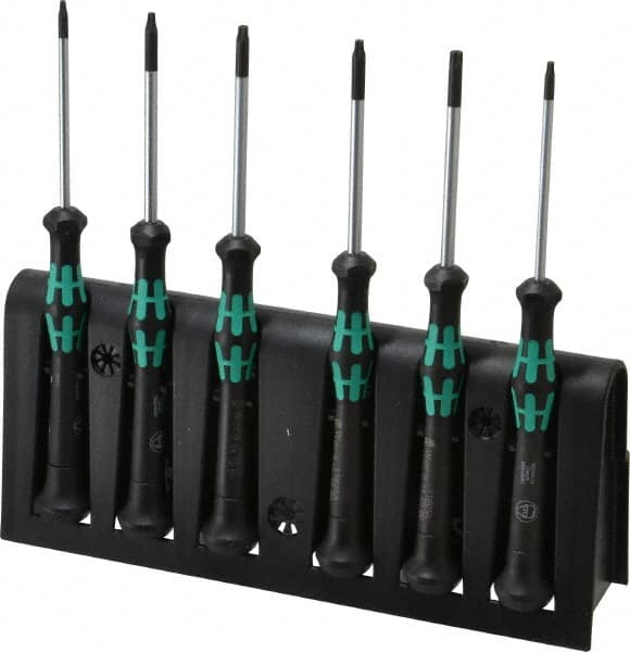 Wera - 6 Piece T7 to T20 Micro Handle Torx Driver Set - T7, T8, T9, T10, T15, T20 - Caliber Tooling