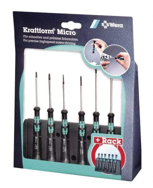 Wera - 6 Piece, 0.9 to 3mm Micro Hex Driver Set - Comes in Display Box - Caliber Tooling