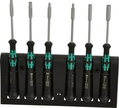 Wera - 6 Piece 2 to 5mm Electronic Nutdriver Set - Standard Shaft, Ergonomic Handle - Caliber Tooling