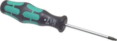 Wera - T8 Torx Driver - 2-3/8" Blade Length, 5-1/2" OAL, Ergonomic Handle - Caliber Tooling