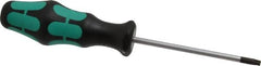 Wera - T25 Torx Driver - 4" Blade Length, 8-3/16" OAL, Ergonomic Handle - Caliber Tooling