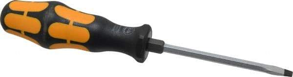 Wera - 188mm OAL Standard Slotted Screwdriver - Hexagon Shank, Ergonomic Handle - Caliber Tooling