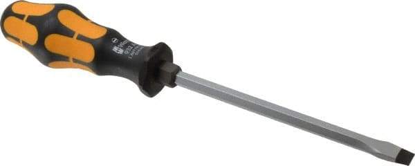 Wera - 262mm OAL Standard Slotted Screwdriver - Hexagon Shank, Ergonomic Handle - Caliber Tooling