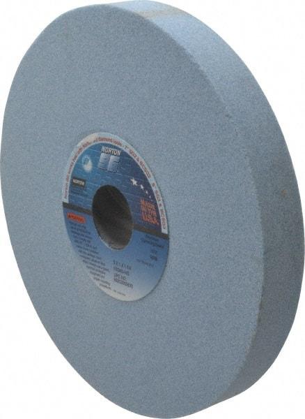 Norton - 8" Diam x 1-1/4" Hole x 1" Thick, I Hardness, 60 Grit Surface Grinding Wheel - Ceramic, Type 1, Medium Grade, 3,600 Max RPM, Vitrified Bond, No Recess - Caliber Tooling