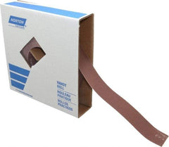 Norton - 1-1/2" x 50 Yd 240 Grit Aluminum Oxide Cloth Roll - Very Fine Grade, J Weighted Backing - Caliber Tooling