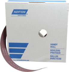 Norton - 1-1/2" x 50 Yd 400 Grit Aluminum Oxide Cloth Roll - Extra Fine Grade, J Weighted Backing - Caliber Tooling