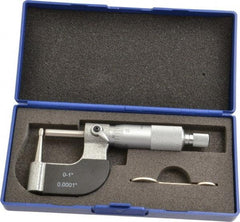 Value Collection - 1 Inch Measurement Range, 0.0001 Inch Graduation, Barrel Anvil, Ratchet Stop Thimble, Mechanical Tube Micrometer - Accurate Up to 0.0001 Inch, Accurate Up to 0.0001 Inch, Enamel Finish, Carbide - Caliber Tooling