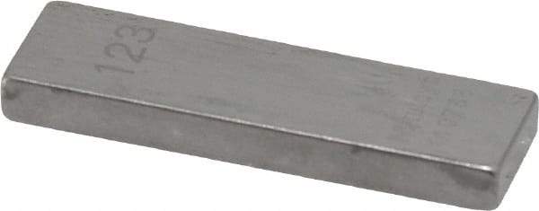 Mitutoyo - 0.123" Rectangular Steel Gage Block - Accuracy Grade AS-1, Includes Certificate of Inspection - Caliber Tooling