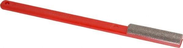 3M - 1-3/4" OAL Very Fine Half Round Sharpener Diamond File - 1/2" Wide, 1-3/4 LOC, Red - Caliber Tooling