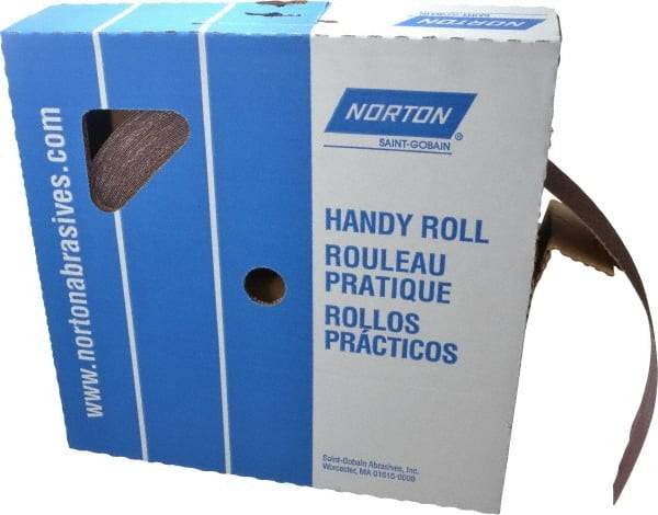 Norton - 2" x 50 Yd 60 Grit Aluminum Oxide Cloth Roll - Medium Grade, J Weighted Backing - Caliber Tooling