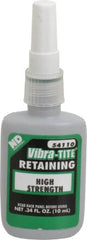 Vibra-Tite - 10 mL Bottle, Green, High Strength Liquid Retaining Compound - Series 541, 24 hr Full Cure Time, Heat Removal - Caliber Tooling