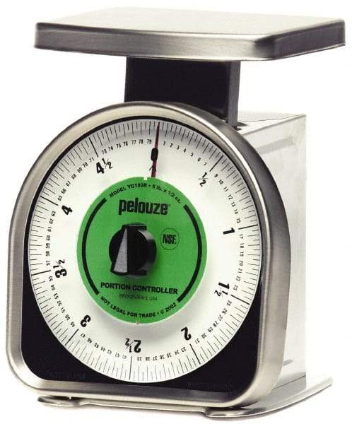 Pelouze - 5 Lb. Capacity, Analog Dial Portion Control Scale - 1/2 oz. Graduation, 6 x 4-3/4" Platform - Caliber Tooling