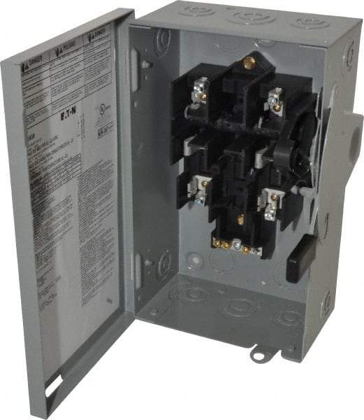 Eaton Cutler-Hammer - 30 Amp, 240 VAC, 2 Pole Fused Safety Switch - NEMA 1, 1 Phase, DPST Contact Form - Caliber Tooling