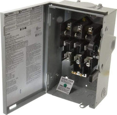 Eaton Cutler-Hammer - 30 Amp, 240 VAC, 3 Pole Fused Safety Switch - NEMA 3R, 3 Phase, 1-1/2 to 3 hp at 240 VAC (Single Phase), 3 to 7-1/2 hp at 240 VAC (Triple Phase), 3PST Contact Form - Caliber Tooling