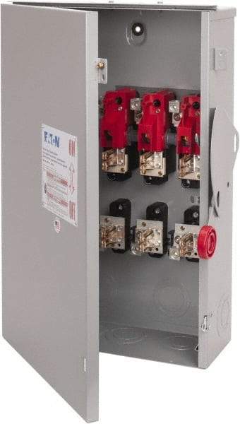 Eaton Cutler-Hammer - 200 Amp, 240 VAC, 3 Pole Fused Safety Switch - NEMA 3R, 3 Phase, 15 hp at 240 VAC (Single Phase), 25 to 30 hp at 240 VAC (Triple Phase), 3PST Contact Form - Caliber Tooling