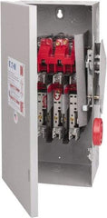 Eaton Cutler-Hammer - 60 Amp, 250 VDC, 480-600 VAC, 3 Pole Fused Safety Switch - NEMA 1, 1 Phase, 20 hp at 480 VAC, 25 hp at 600 VAC (Single Phase), 30 hp at 480 VAC, 50 hp at 600 VAC (Triple Phase), 3PST Contact Form - Caliber Tooling