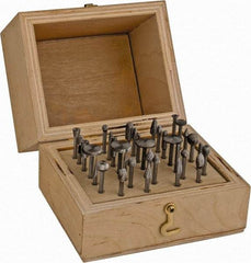 Made in USA - 34 Piece, 1/8" Shank Burr Set - High Speed Steel - Caliber Tooling