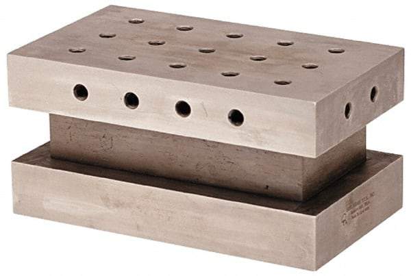 Suburban Tool - 3-1/2" Wide x 6" Deep x 3" High Steel Precision-Ground Angle Plate - Standard Plate, Machined Holes on Surface, Open End, Pair of Plates - Caliber Tooling