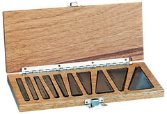 Suburban Tool - 0.25 to 30° Angle, 3 Inch Long, Steel, Angle Block Set - 1/4 Inch Thick, 0.0001 Inch Per Inch, 30 Arc Seconds Accuracy, Includes Fitted Wooden Case, 12 Pieces - Caliber Tooling