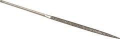 Value Collection - 5-1/2" OAL Coarse Triangular Needle Diamond File - 11/64" Wide x 5/64" Thick, 2-3/4 LOC - Caliber Tooling